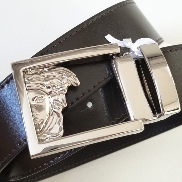 Versace Other - NEW Versace Collection 3D Logo Leather belt Brown